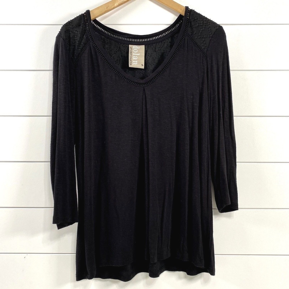 Anthropologie Dolan Left Coast Womens Embroidered Sheer Eyelet Long Sleeve Top M